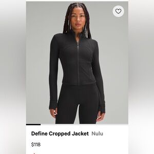Lululemon Define Cropped Jacket Nulu